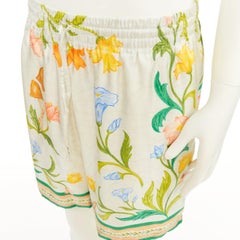CASABLANCA 2023 L'Arche Fleurie floral print drawstring boxer silk beach shorts