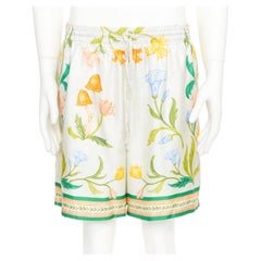 CASABLANCA 2023 L'Arche Fleurie floral print drawstring boxer silk beach shorts