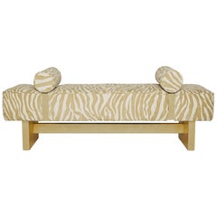 Casablanca Bench in Wood and Animal Print by Innova Luxuxy Group