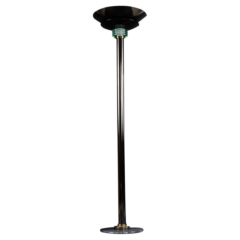 Casablanca Black and Green Glass Collar Saucer Dimming Torchiere Floor Lamp  For Sale at 1stDibs | dimming floor lamp, black glass floor lamp, casablanca  floor lamp