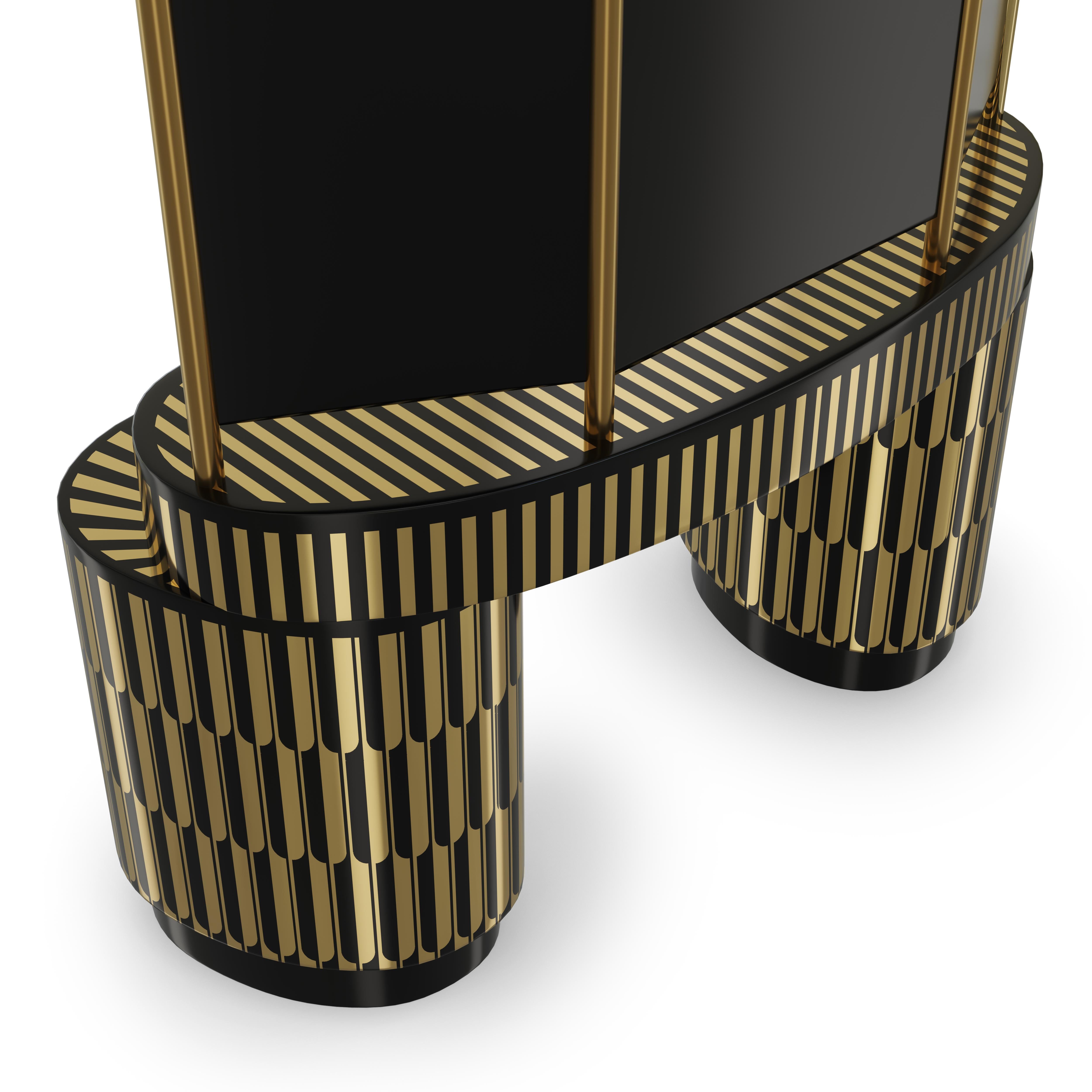 Modern Casablanca Black Gold Dressing/Vanity Table by Matteo Cibic For Sale