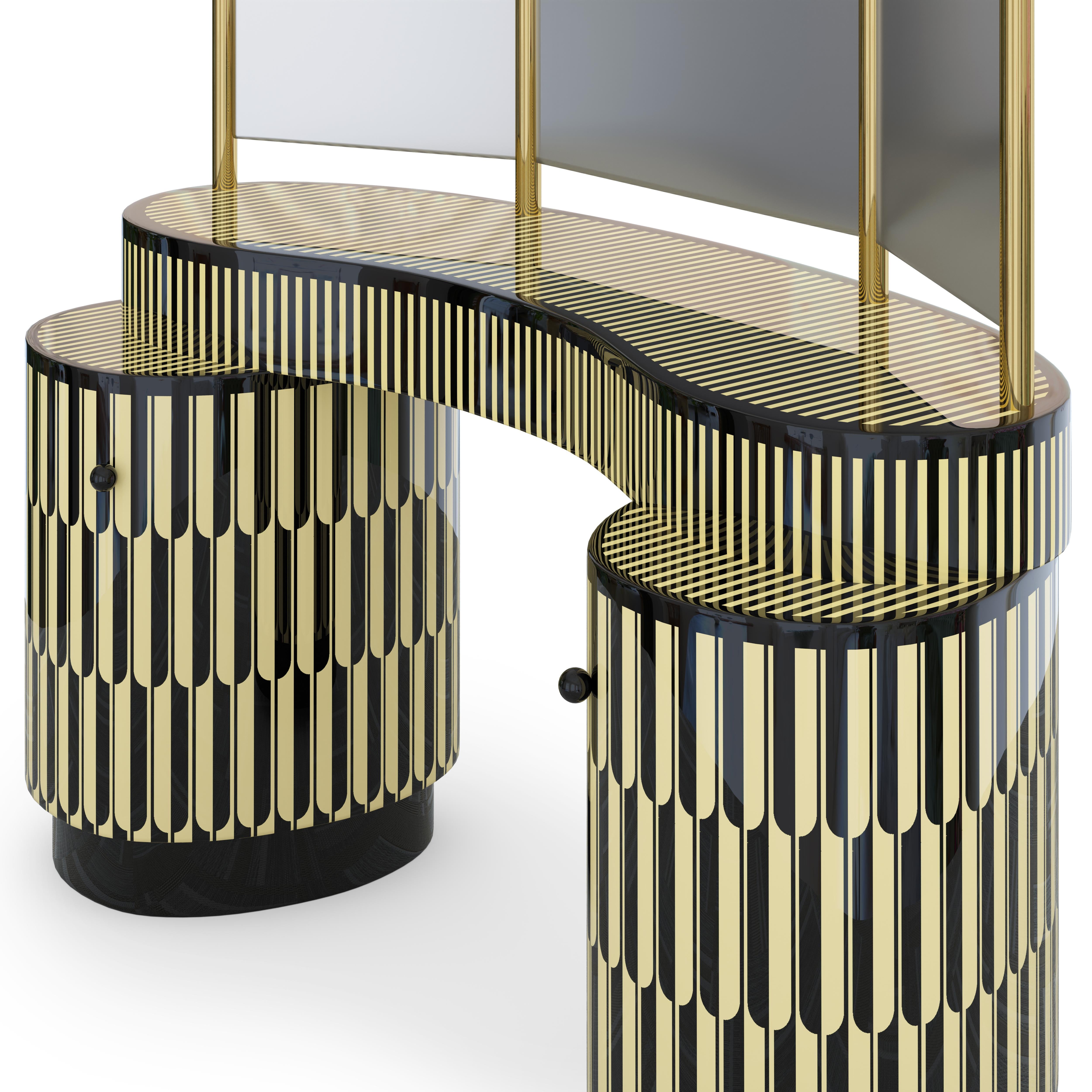 Modern Casablanca Black White Dressing/Vanity Table by Matteo Cibic For Sale