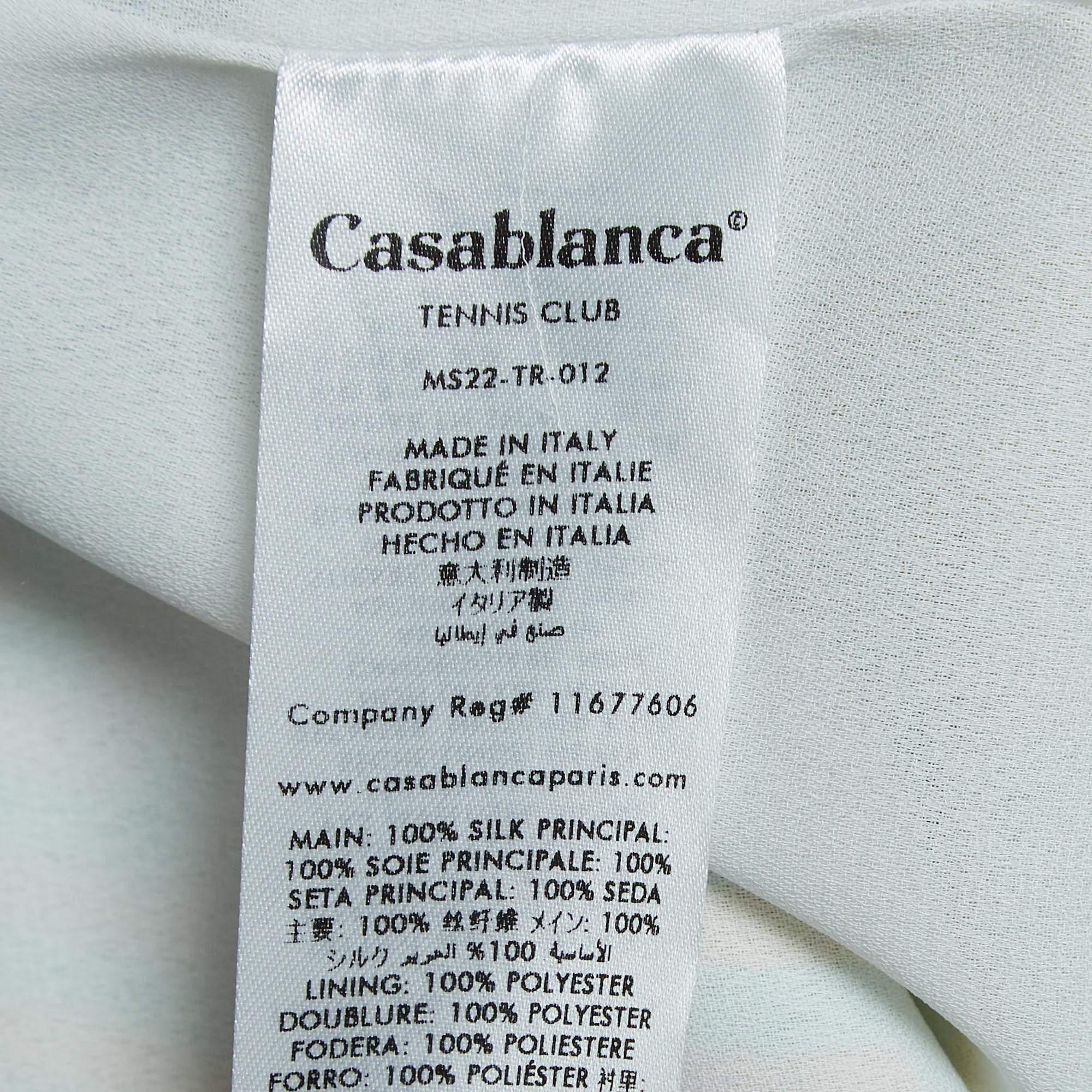 Casablanca Short Masao San en satin bleu imprimé Pour hommes en vente