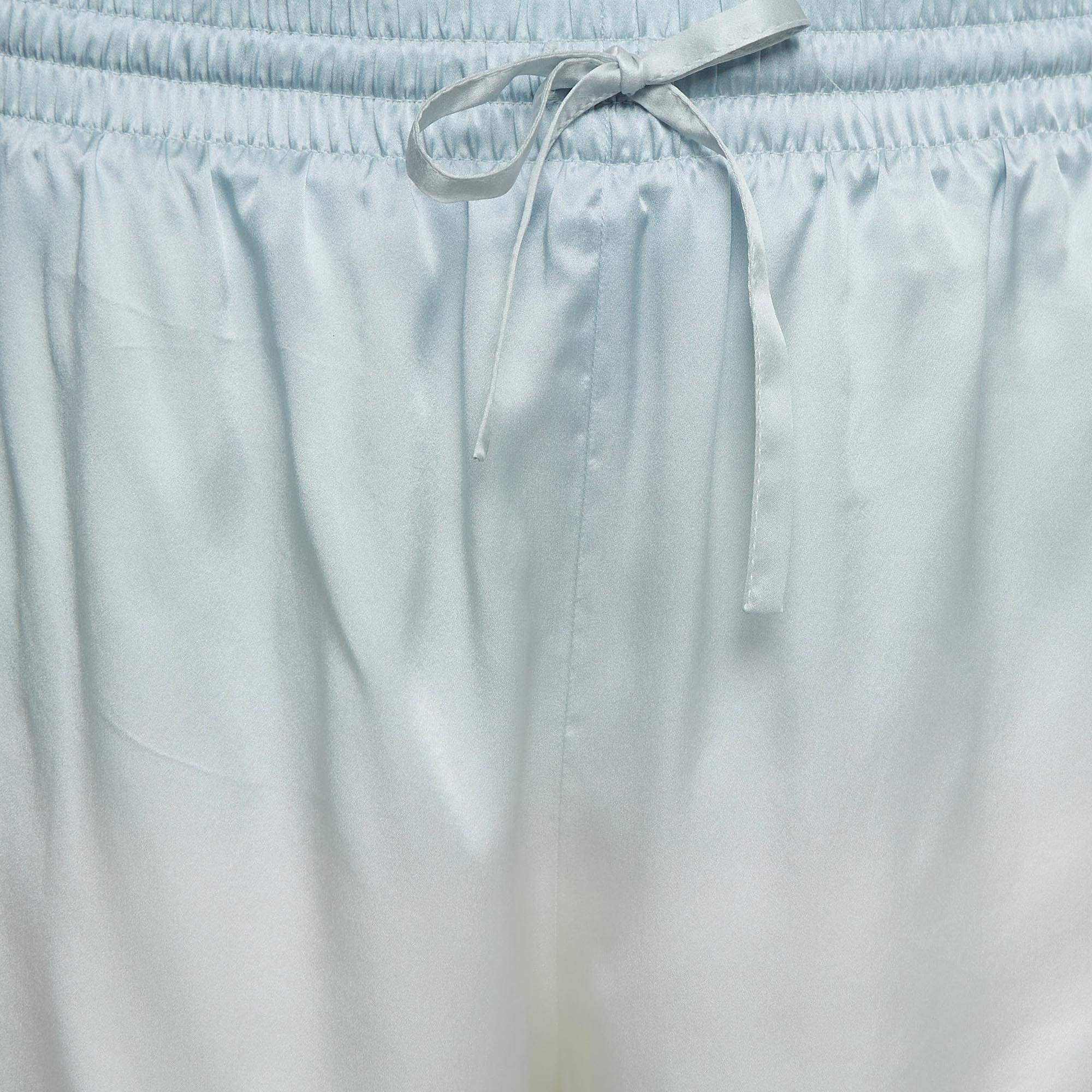 Casablanca Blaue bedruckte Tennisschläger aus Satin und Seide aus Seide L (Grau) im Angebot