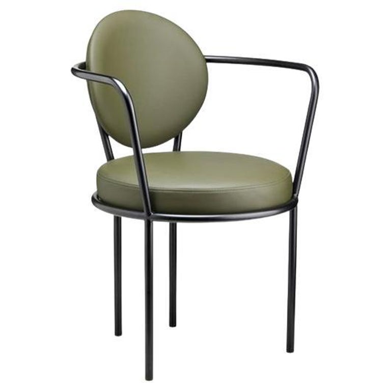 Casablanca Chair, Black Frame with Moss Leather For Sale at 1stDibs
