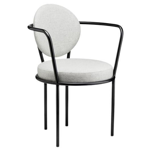 Casablanca-Stuhl, schwarzer Gestell mit Quarzstoff