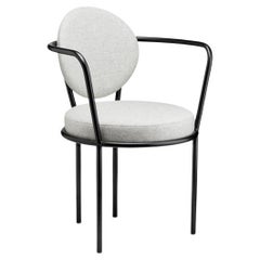 Chaise Casablanca, cadre noir avec tissu de quartz