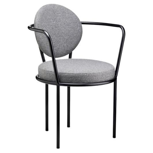 Casablanca-Stuhl, schwarzer Gestell mit Steinstoff