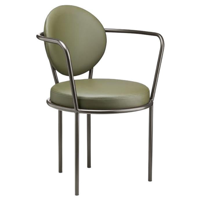 Casablanca Chair, Grey Frame with Moss Leather