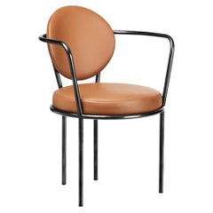 Chaise Casablanca, cadre brut avec cuir cognac