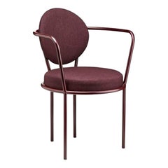 Chaise Casablanca, cadre rouge avec tissu prune
