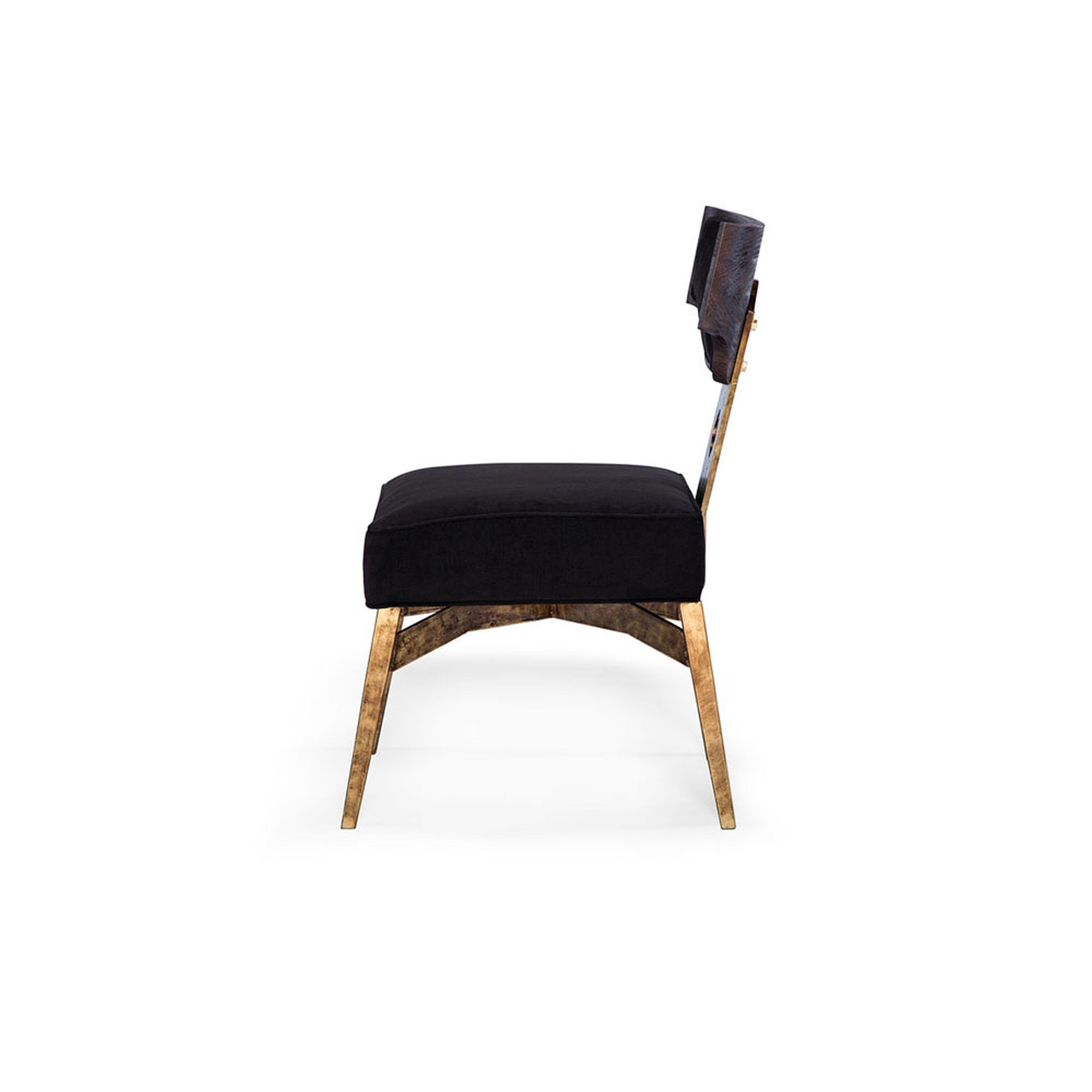 Moderne Chaise de bureau Casablanca en noir et feuille d'or par Innova Luxuxy Group en vente