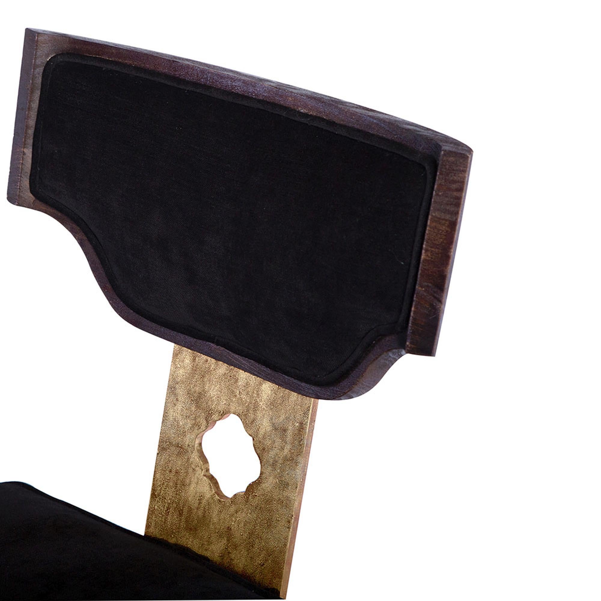 Mexicain Chaise de bureau Casablanca en noir et feuille d'or par Innova Luxuxy Group en vente