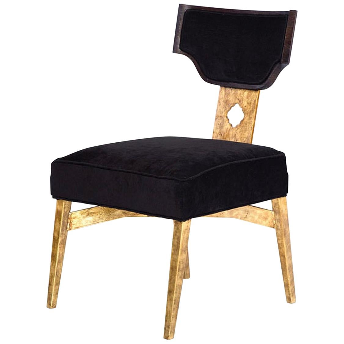 Chaise de bureau Casablanca en noir et feuille d'or par Innova Luxuxy Group en vente