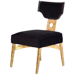 Casablanca Desk Chair in Black and Gold Leaf by Innova Luxuxy Group