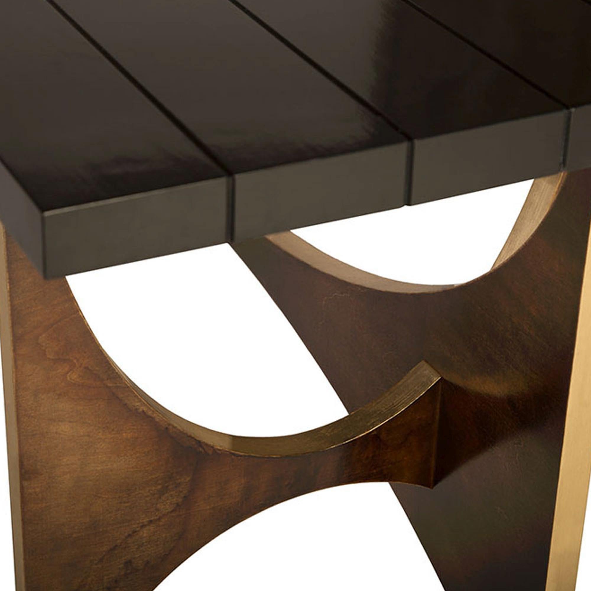 Lacquered Casablanca Desk in Chocolate and Gold Leaf by Innova Luxuxy Group For Sale