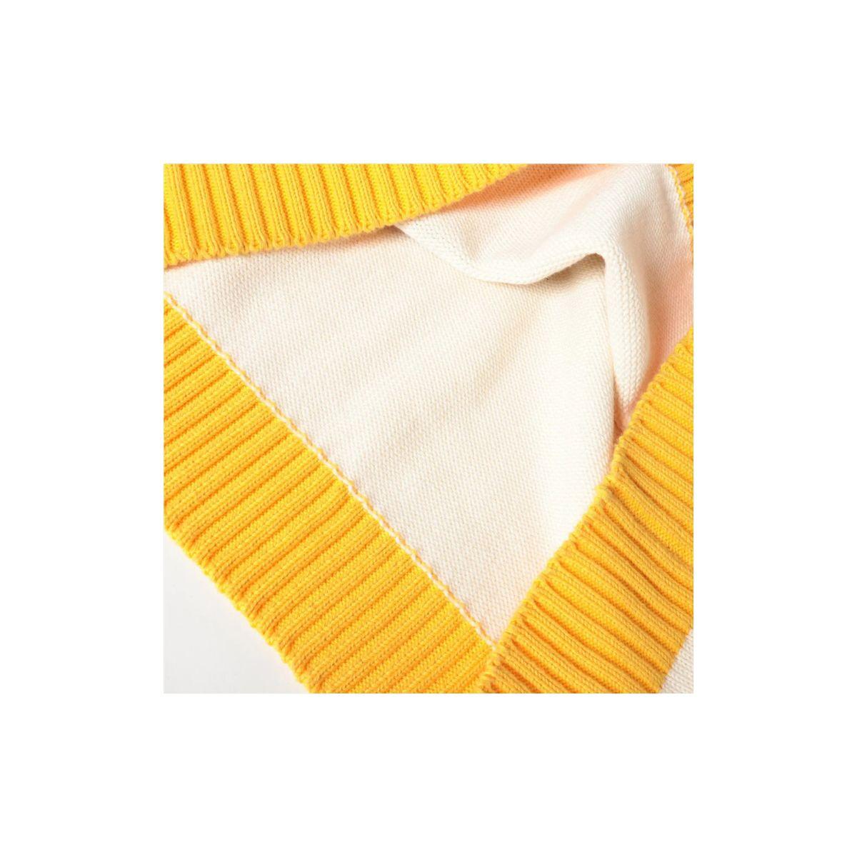 Women's or Men's Casablanca Logo Cotton Knit Sweater Ivory x Yellow For Sale