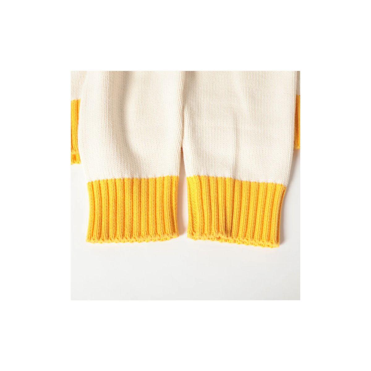 Casablanca Logo Cotton Knit Sweater Ivory x Yellow For Sale 4