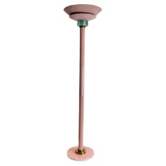 Casablanca Mauve Glass and Metal Floor Lamp With Marble Base