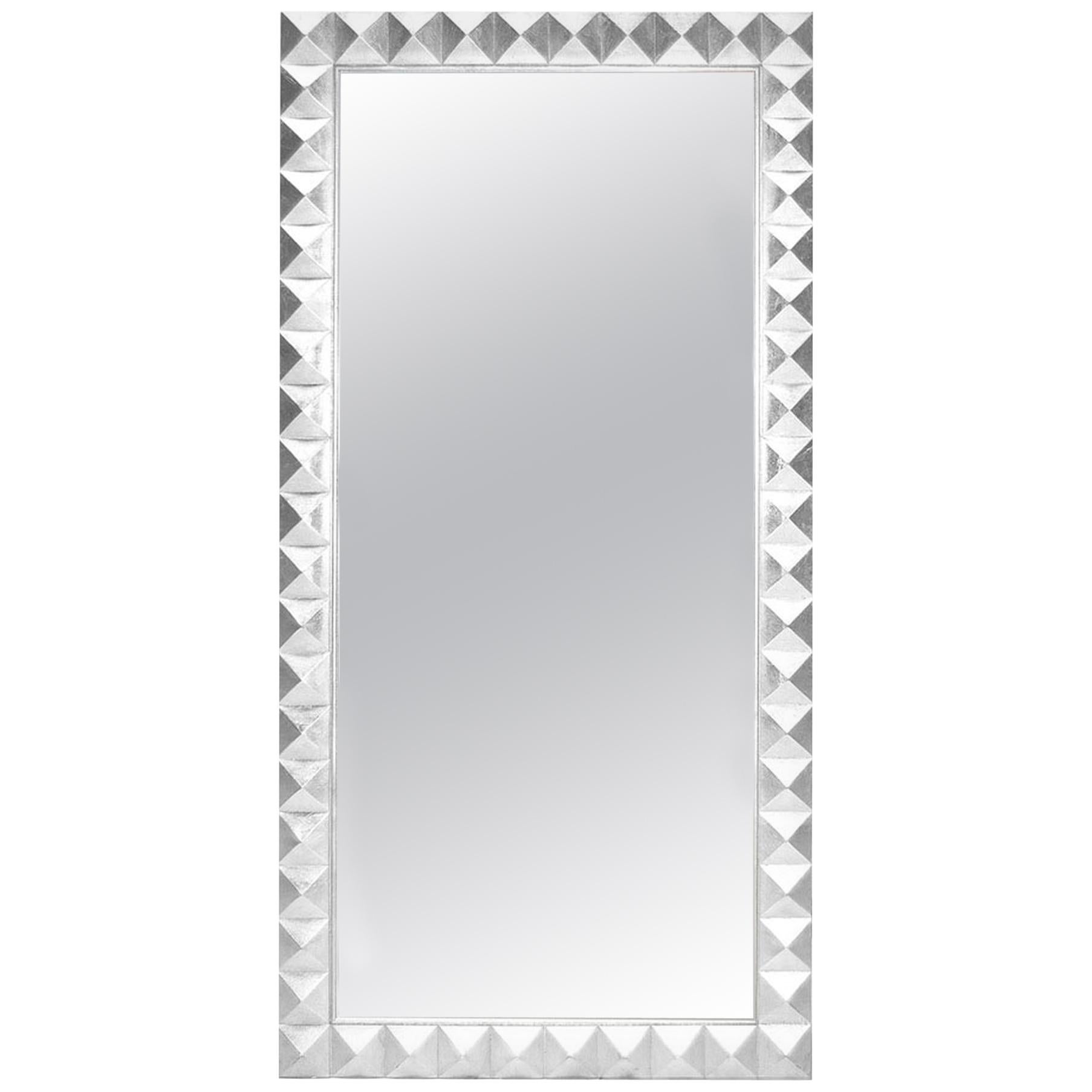 Casablanca Mirror in Silver Leaf by Innova Luxuxy Group For Sale