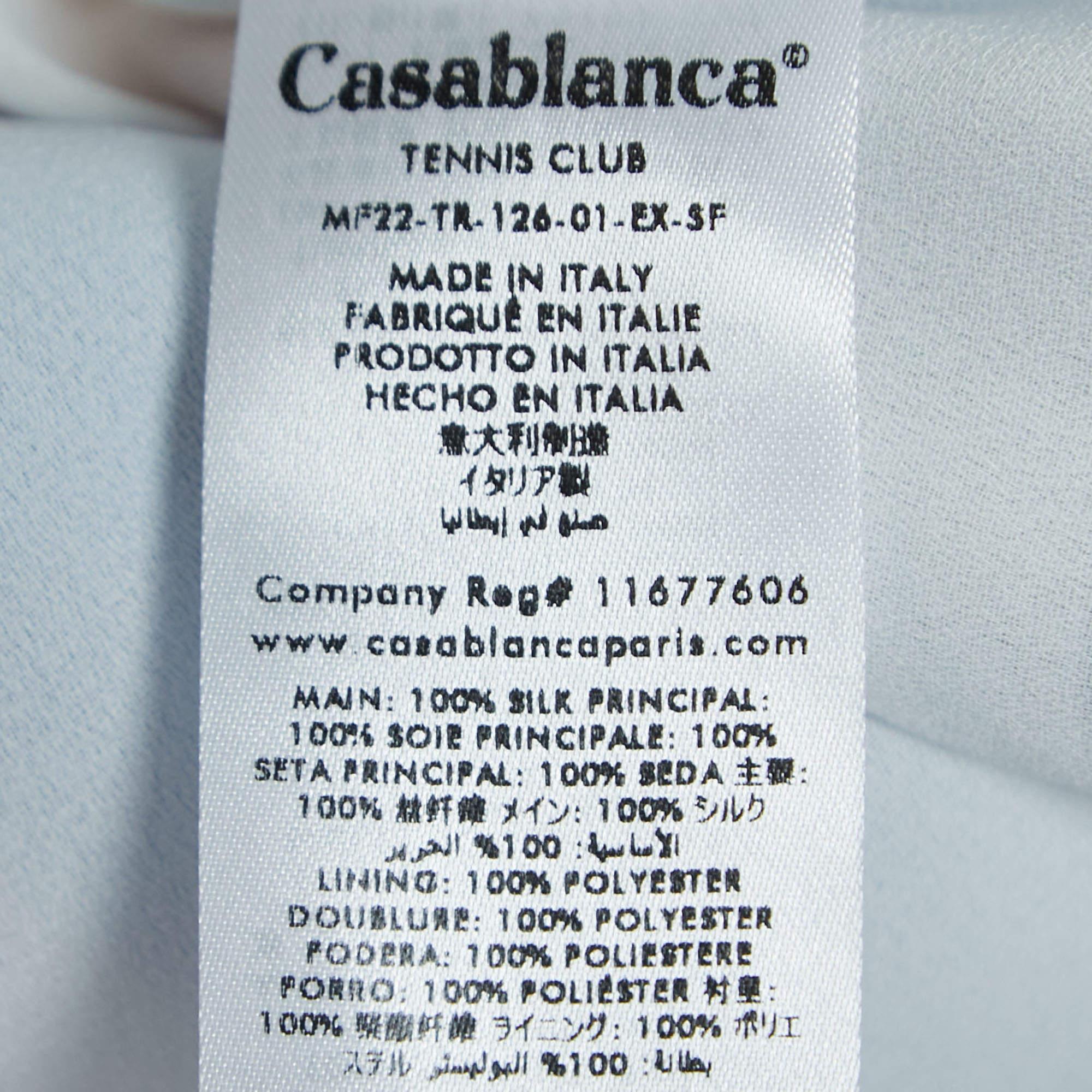 Uomo Casablanca Pantaloncini con coulisse in seta con stampa logo, multicolore, L. in vendita