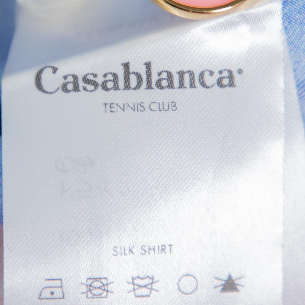 Casablanca Multicolor Printed Silk Satin Button Front Shirt L 1
