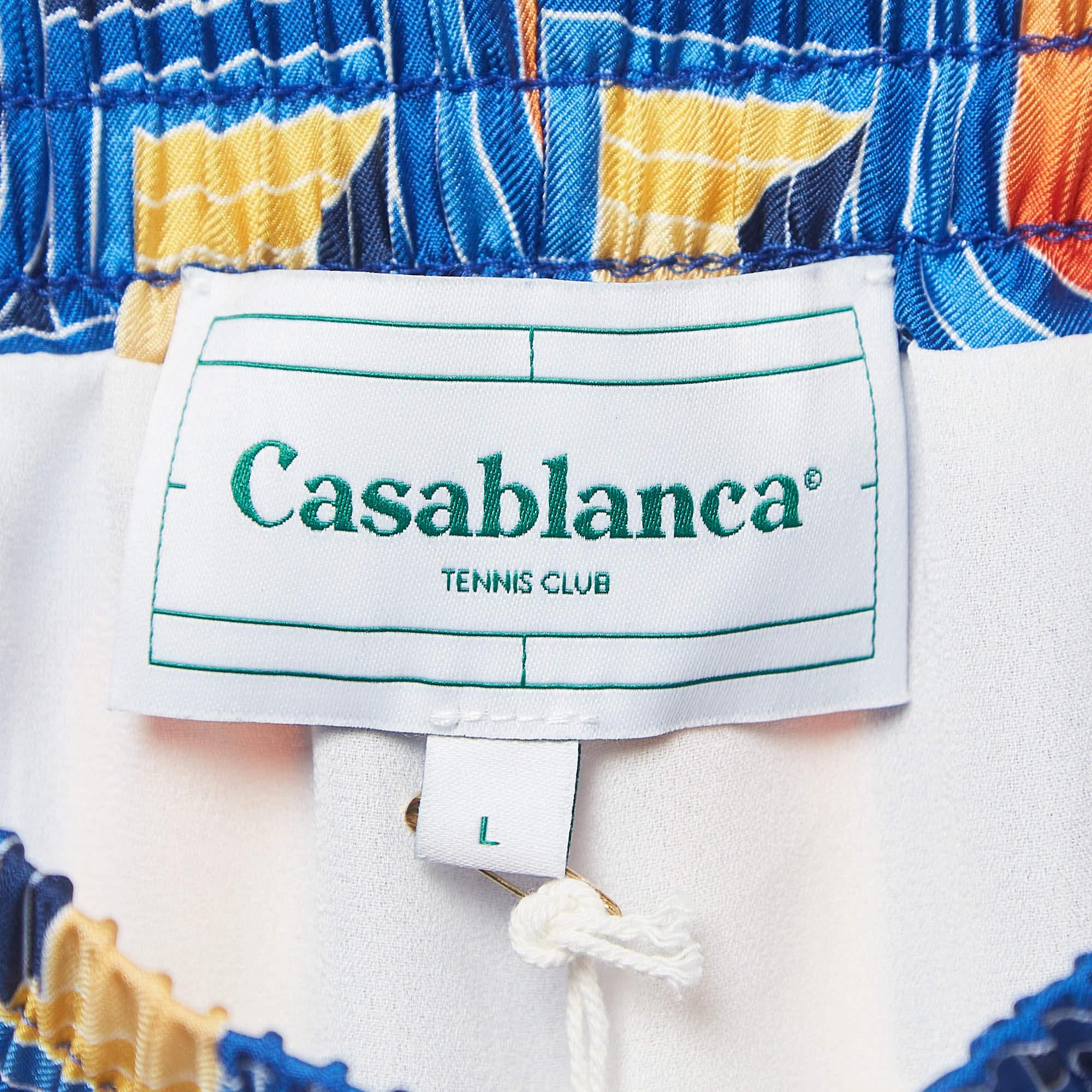 Casablanca Short en soie imprimé multicolore L Excellent état - En vente à Dubai, Al Qouz 2