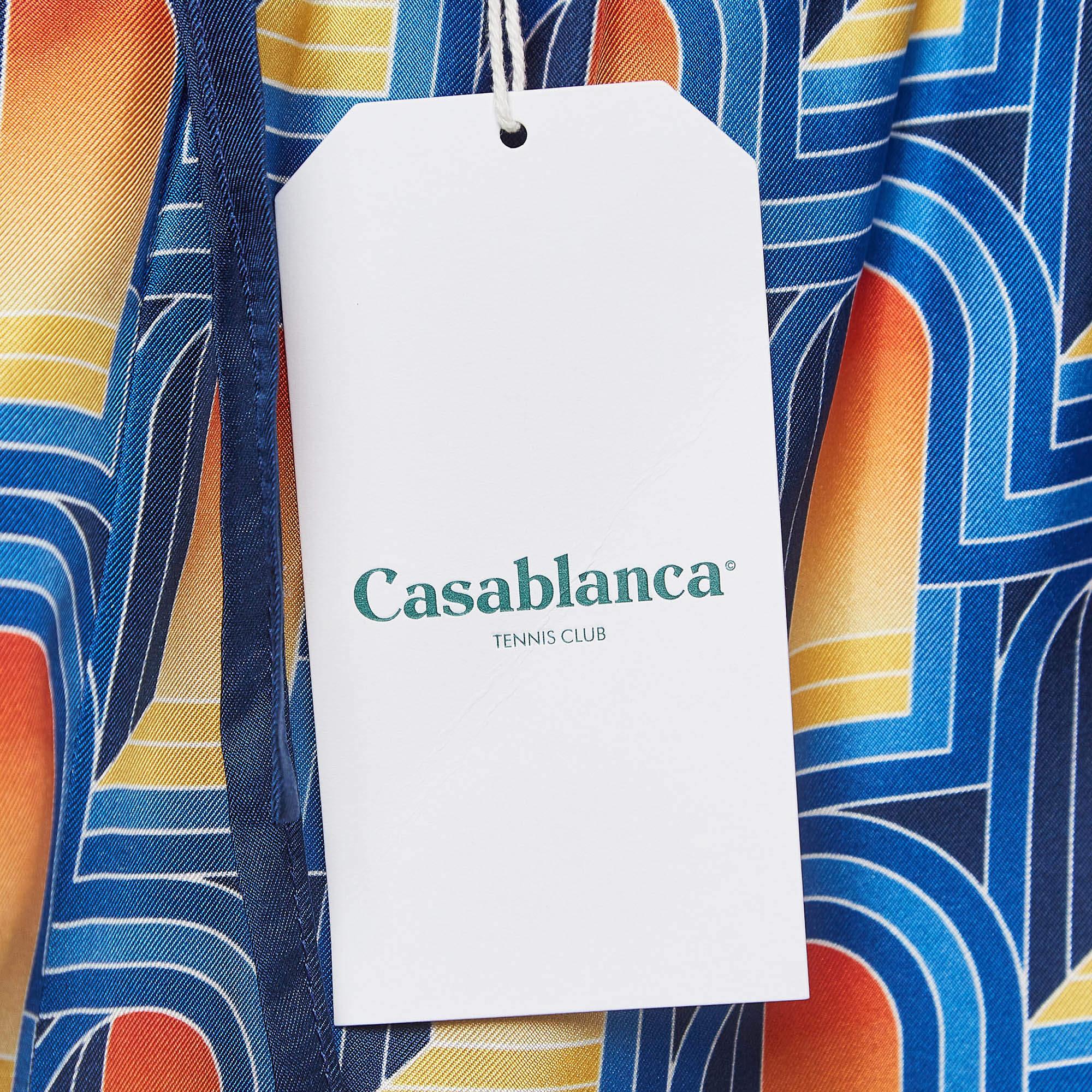 Casablanca Short en soie imprimé multicolore L Pour hommes en vente