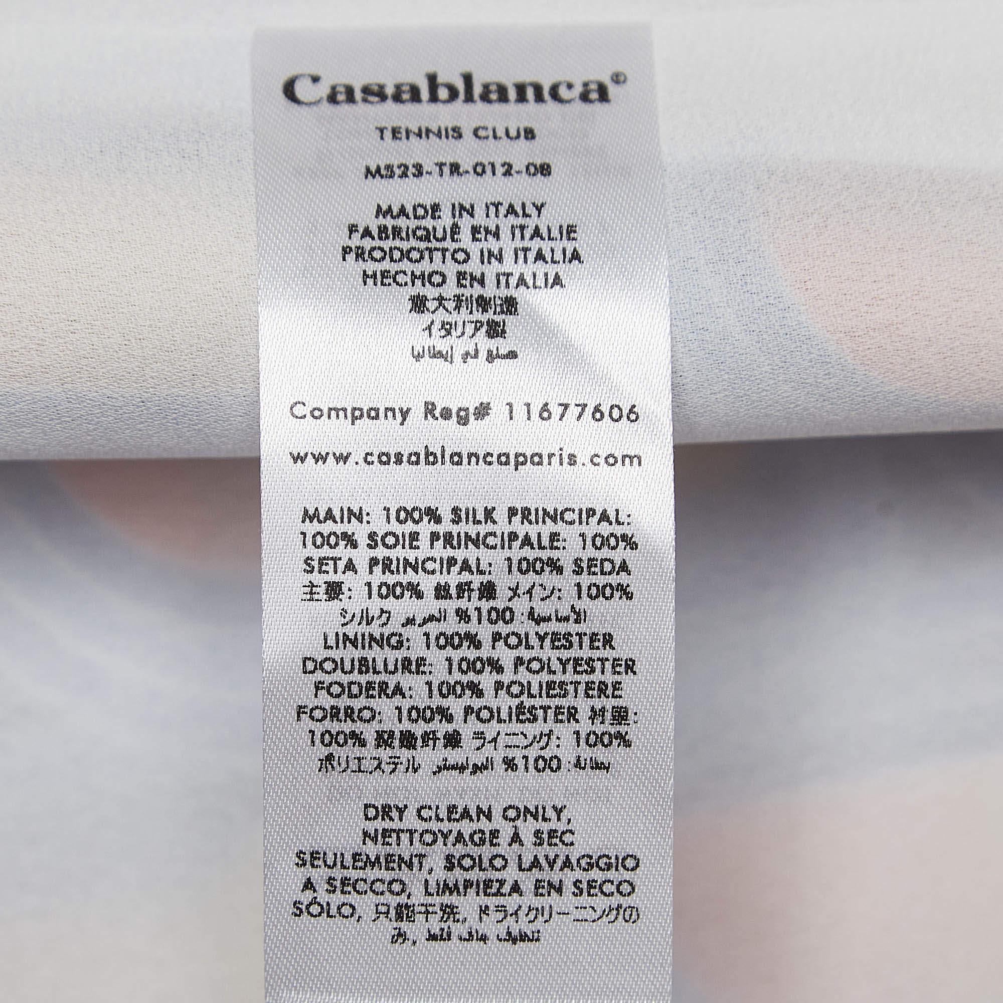 Casablanca Short en soie imprimé multicolore L en vente 1