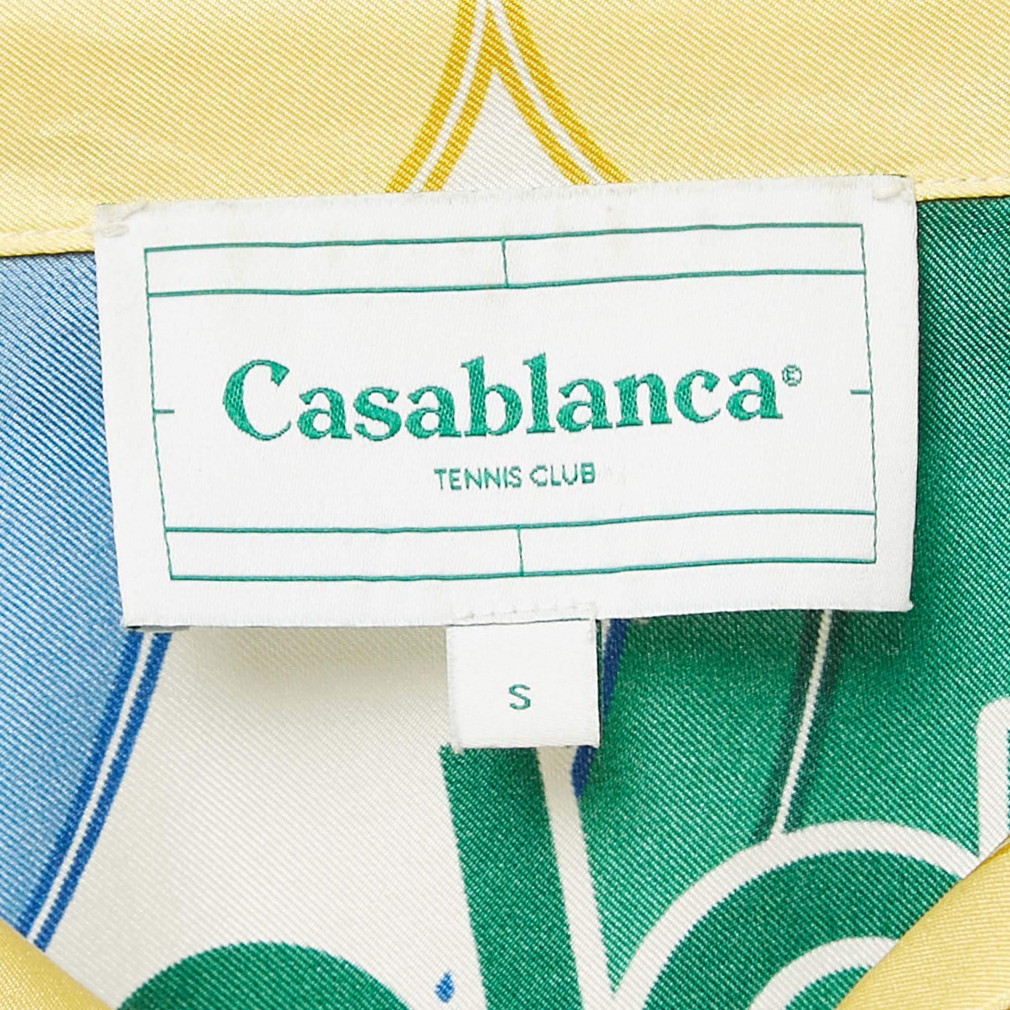 Casablanca Multicolor Silk Reve De Tennis Short Sleeve Shirt S In Excellent Condition In Dubai, Al Qouz 2