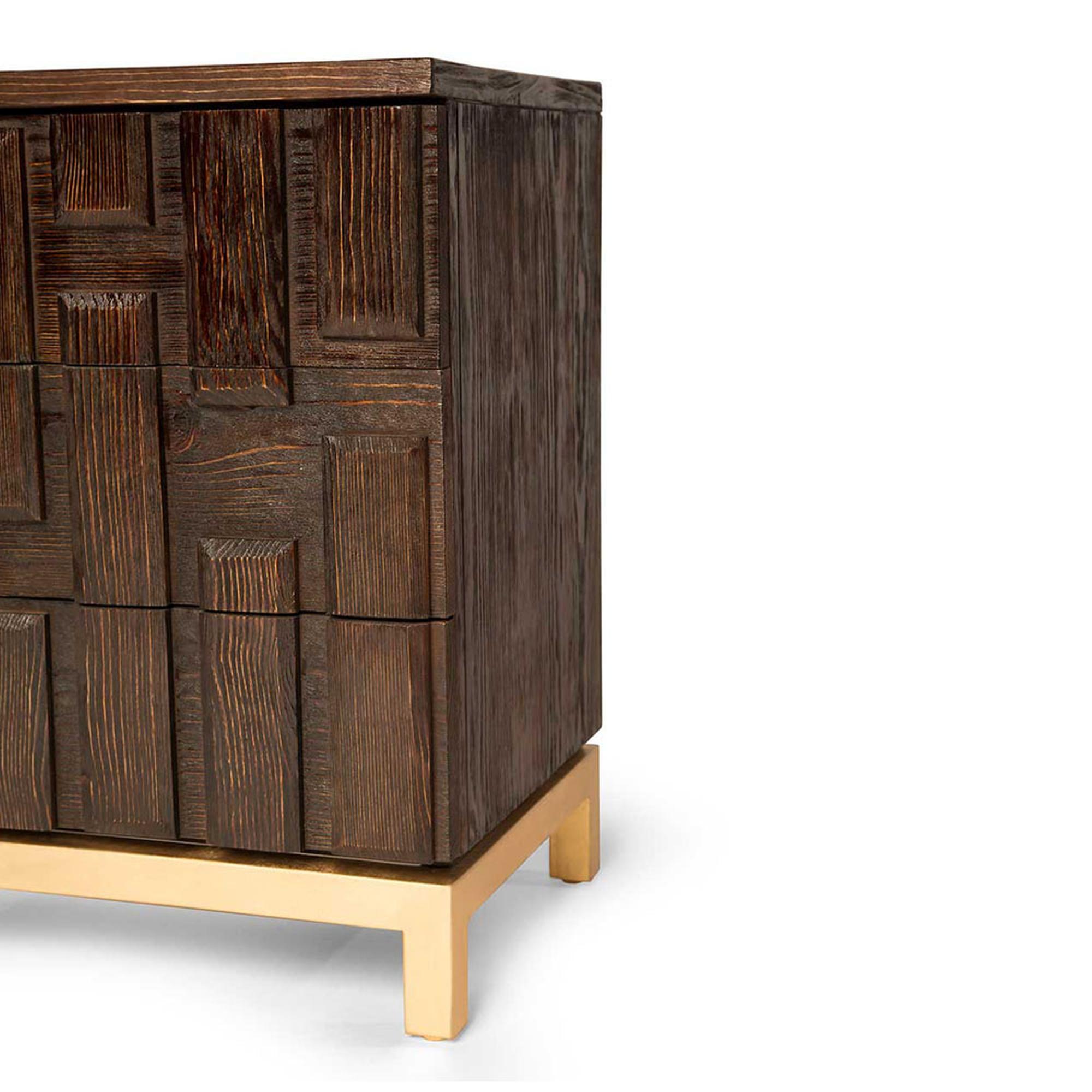 Contemporary Casablanca Nightstand in Chocolate and Gold Leaf by Innova Luxuxy Group For Sale