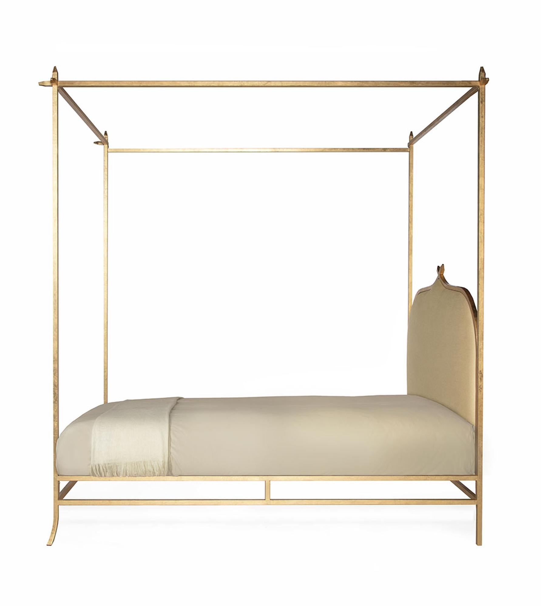 gold metal king bed