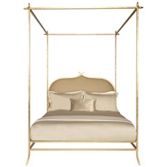 Casablanca Poster Queen Bed with Gold Leaf Frame by Innova Luxuxy Group