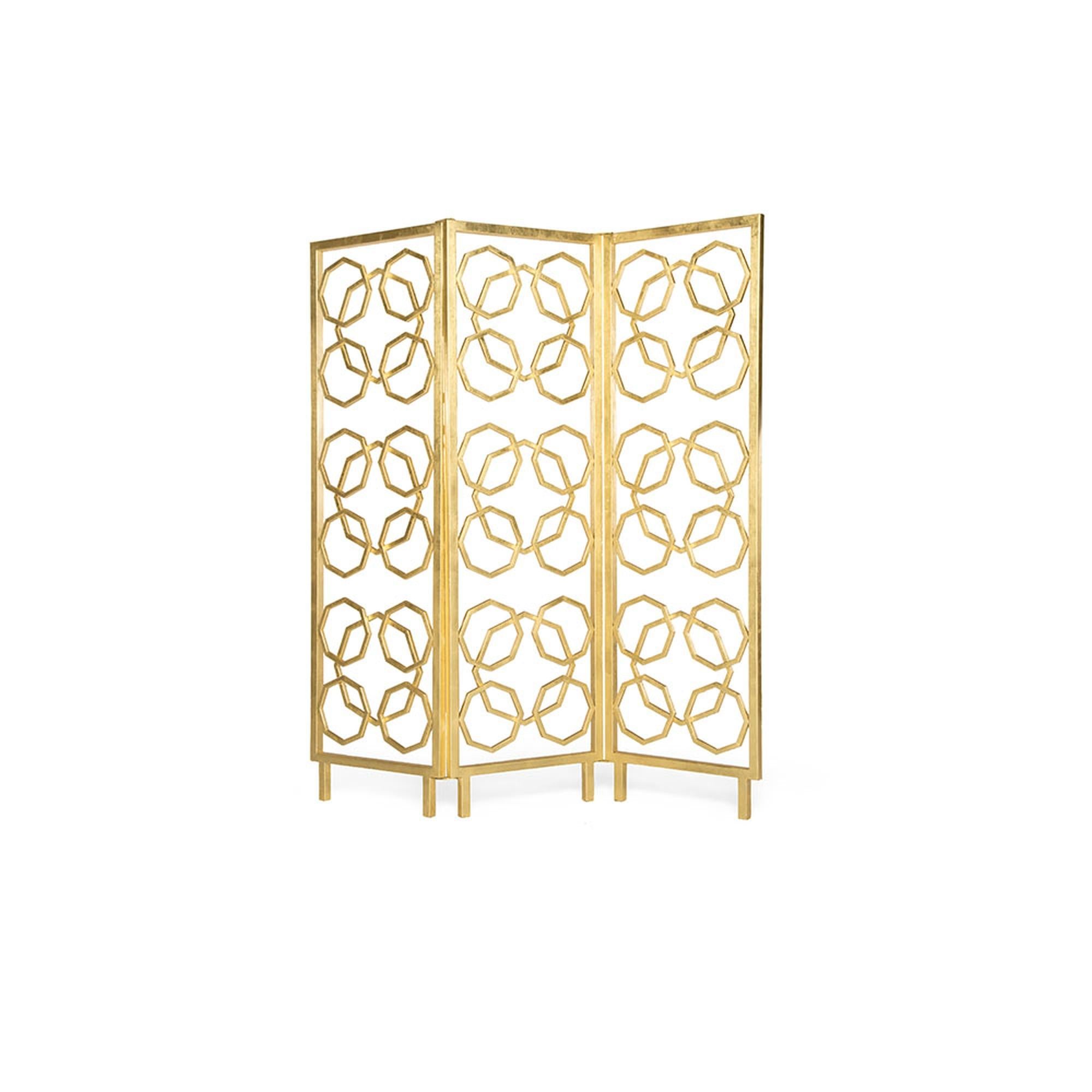 Modern Casablanca Room Screen in Gold by Innova Luxuxy Group For Sale