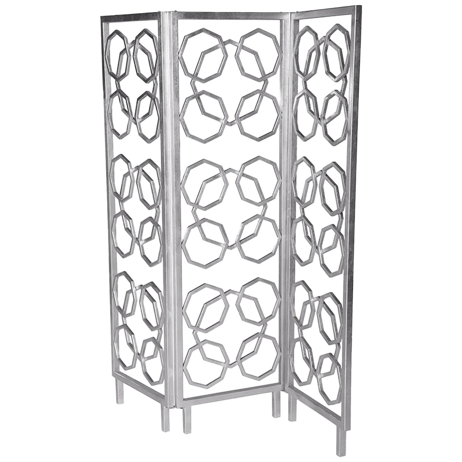 Casablanca Room Screen in Silver by Innova Luxuxy Group For Sale