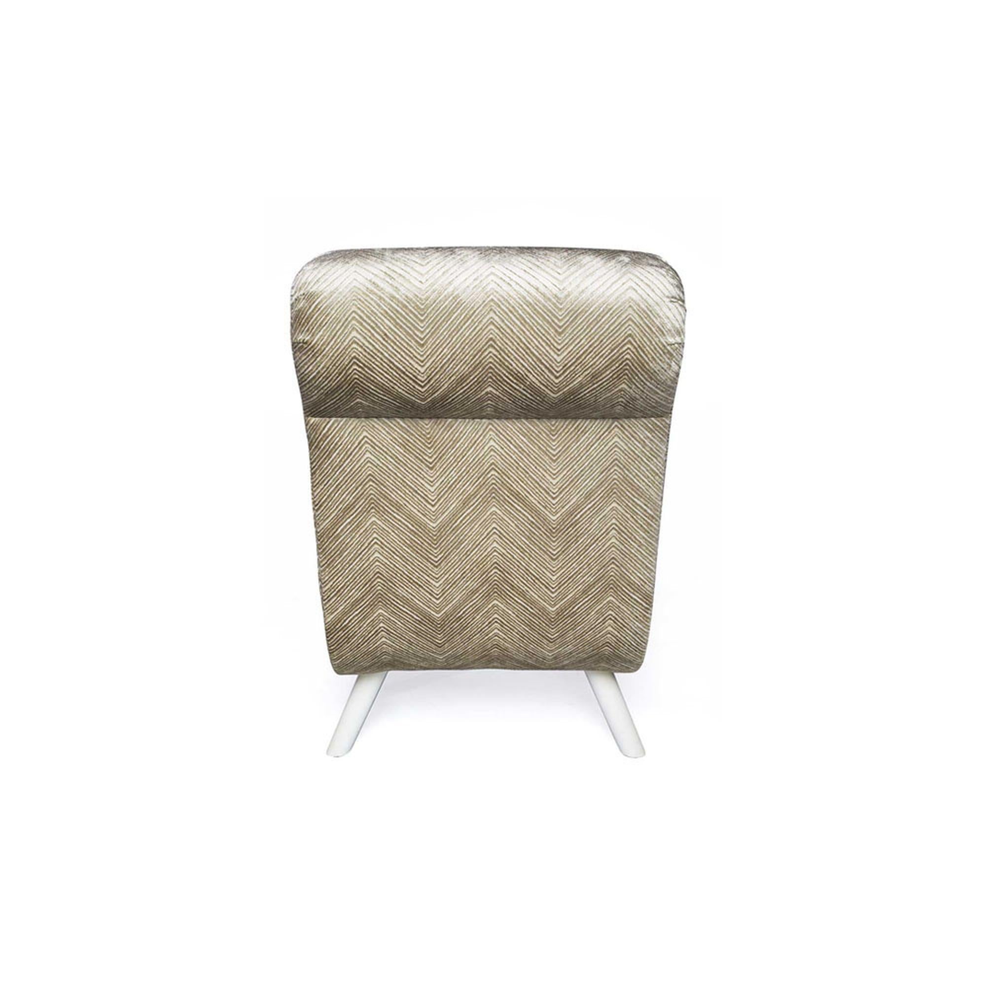 Casablanca Sessel ohne Armlehne aus weißem Holz und Silber von Innova Luxuxy Group (Moderne) im Angebot