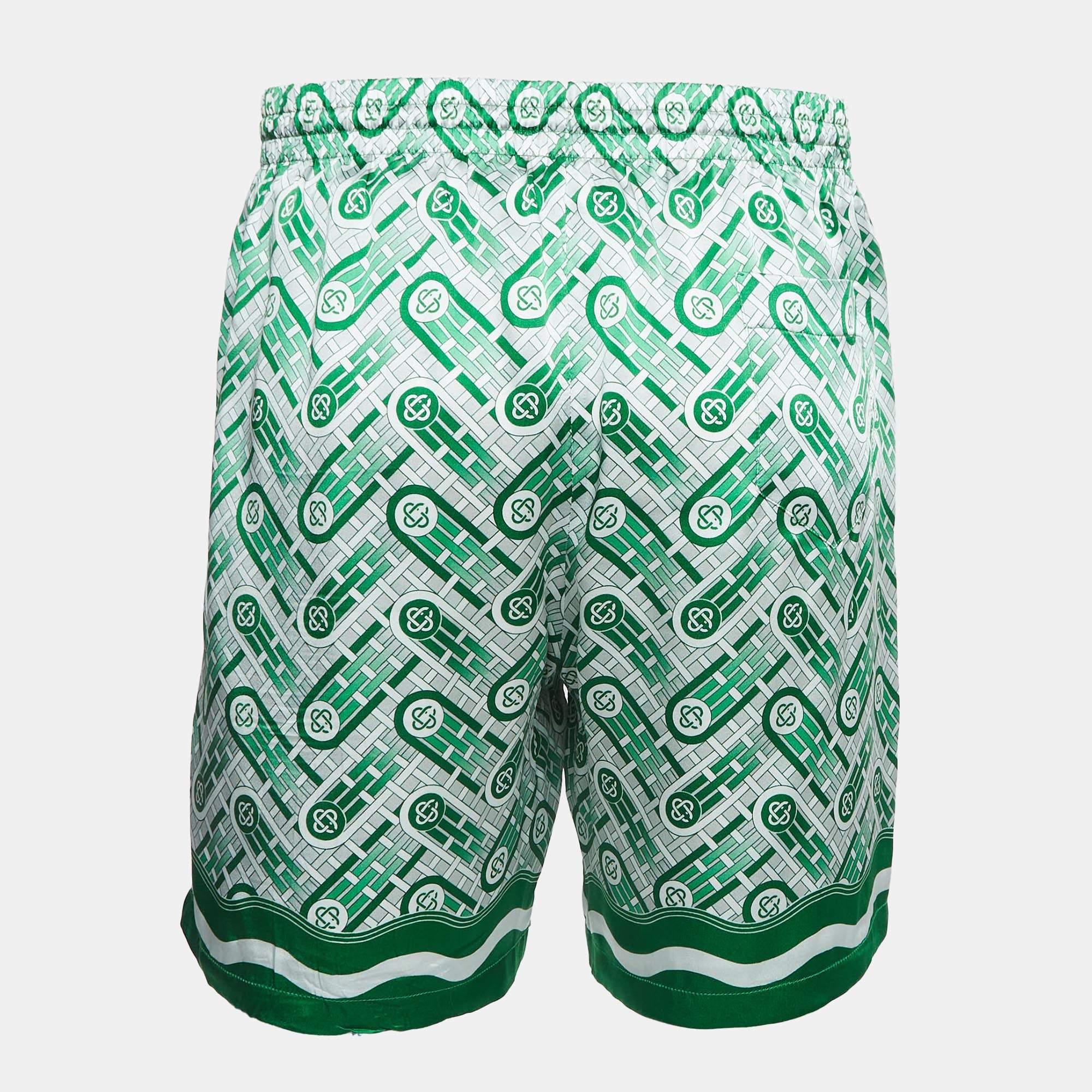Le vacanze in spiaggia richiedono un paio di pantaloncini alla moda come questo. Cuciti con tessuti di alta qualità, questi pantaloncini sono caratterizzati da dettagli classici e da una lunghezza eccezionale. Indossalo con le magliette.
