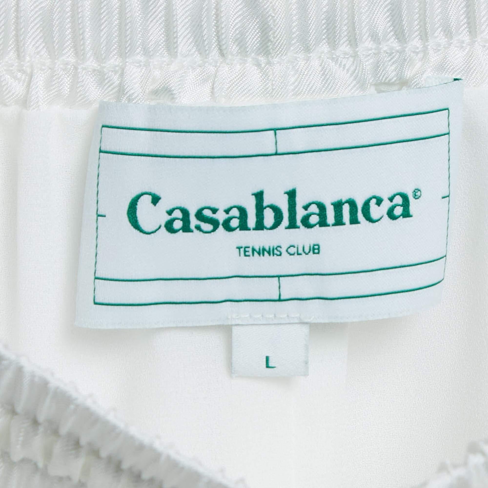 Pantaloncini in raso a righe Casablanca Tennis Club L. In condizioni ottime in vendita a Dubai, Al Qouz 2