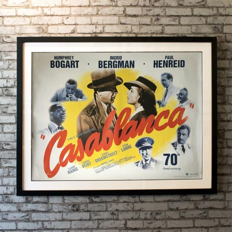 Casablanca, Unframed Poster, 2012

Original British Quad (30 X 40 Inches). 70th Anniversary Park Circus re-release UK Quad for 