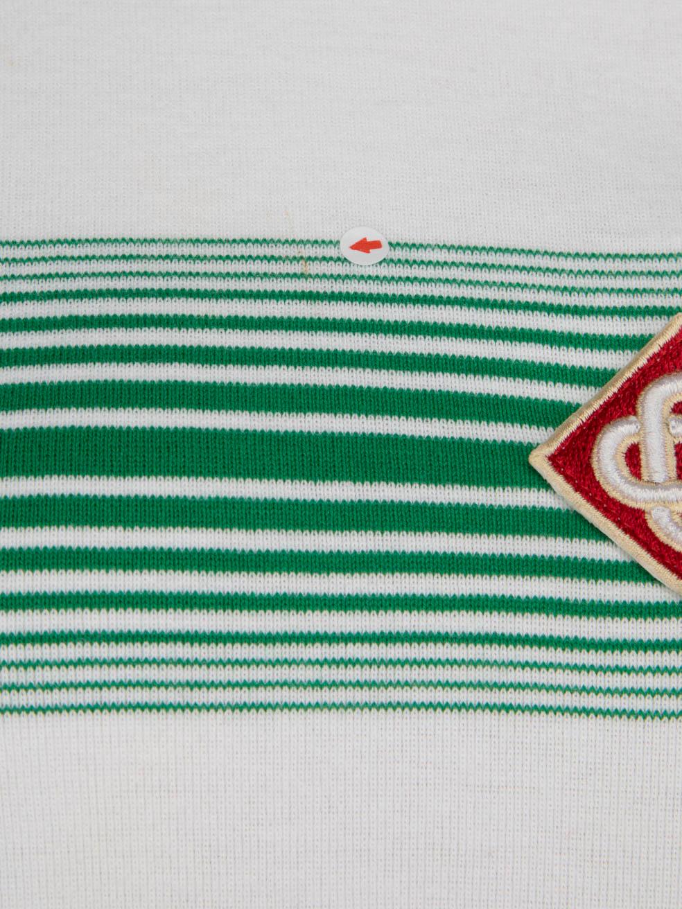 Casablanca White Logo Detail Striped T-Shirt Size XXL In New Condition For Sale In London, GB