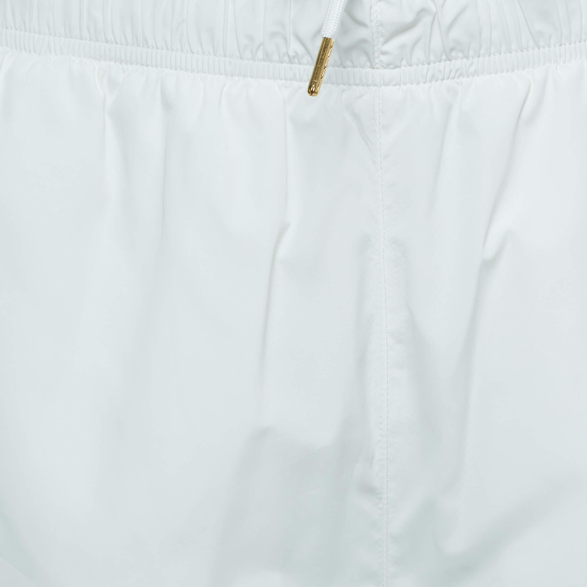 Casablanca White Printed Synthetic Track Shorts L For Sale 1
