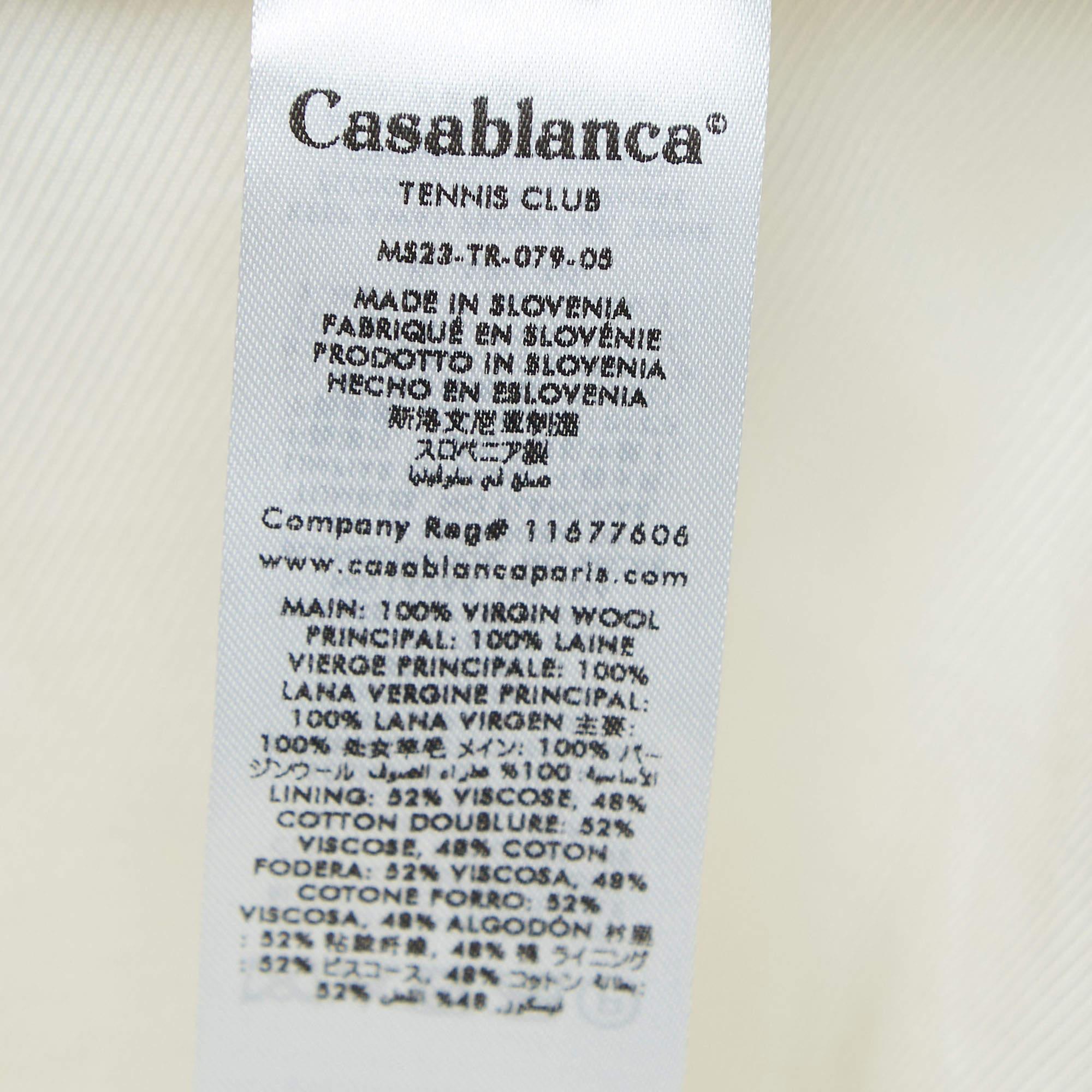 Gray Casablanca White Wool Gabardine Bermuda Shorts M