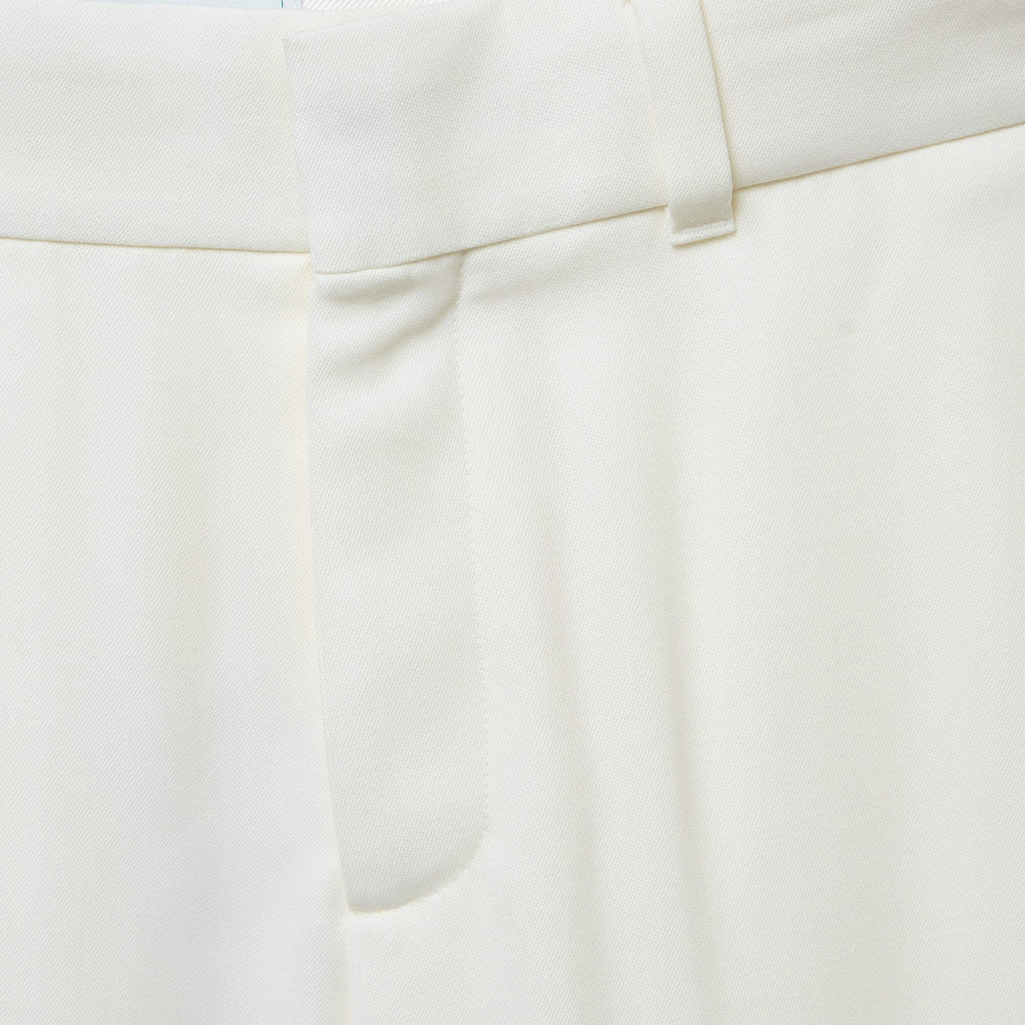 Women's Casablanca White Wool Gabardine Bermuda Shorts M