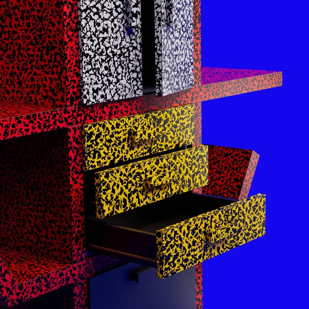 Mobile in legno Casablanca di Memphis, Ettore Sottsass in vendita 4