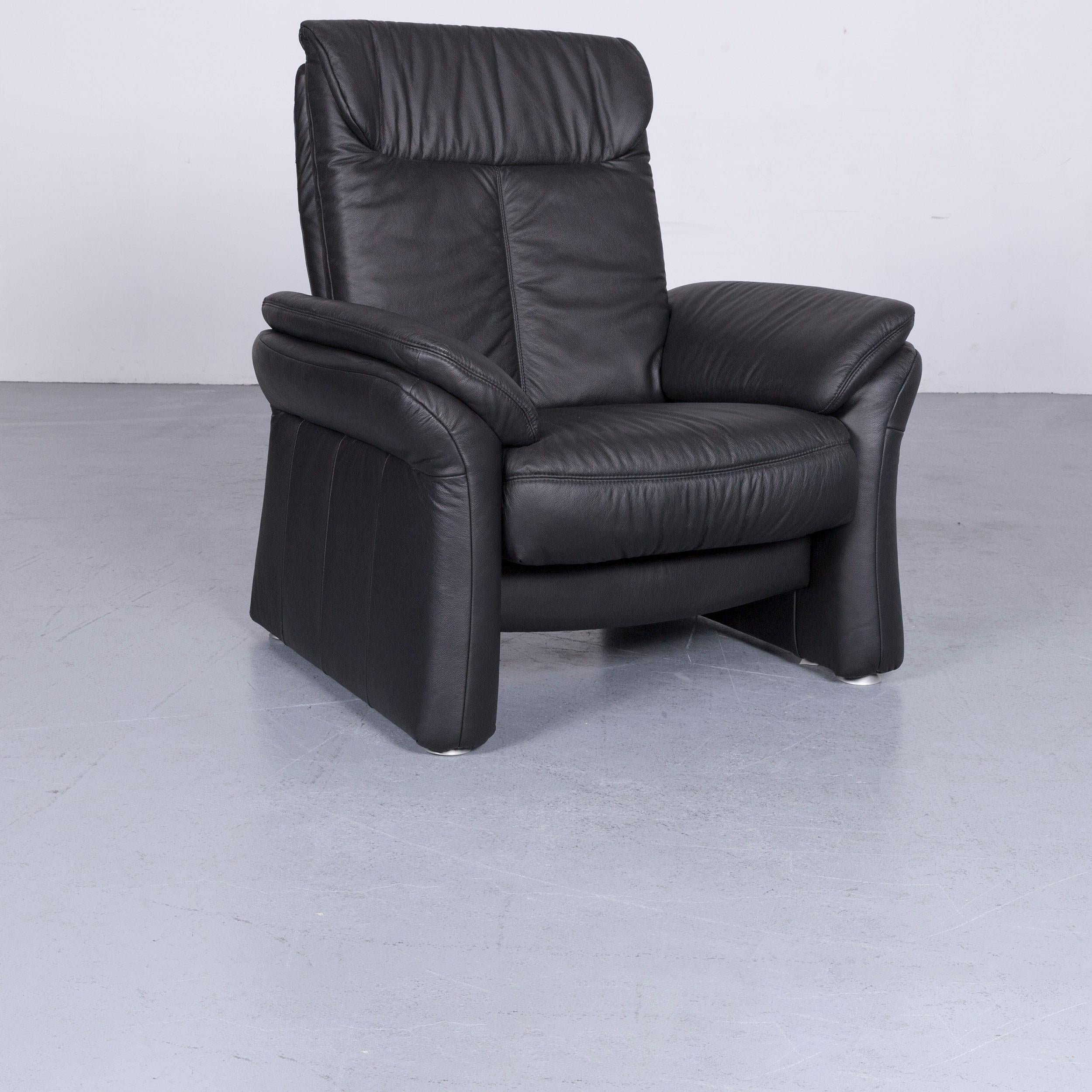 Casada Designer Leather Sofa Armchair Set Black Two-Seat Couch Recliner For Sale 9