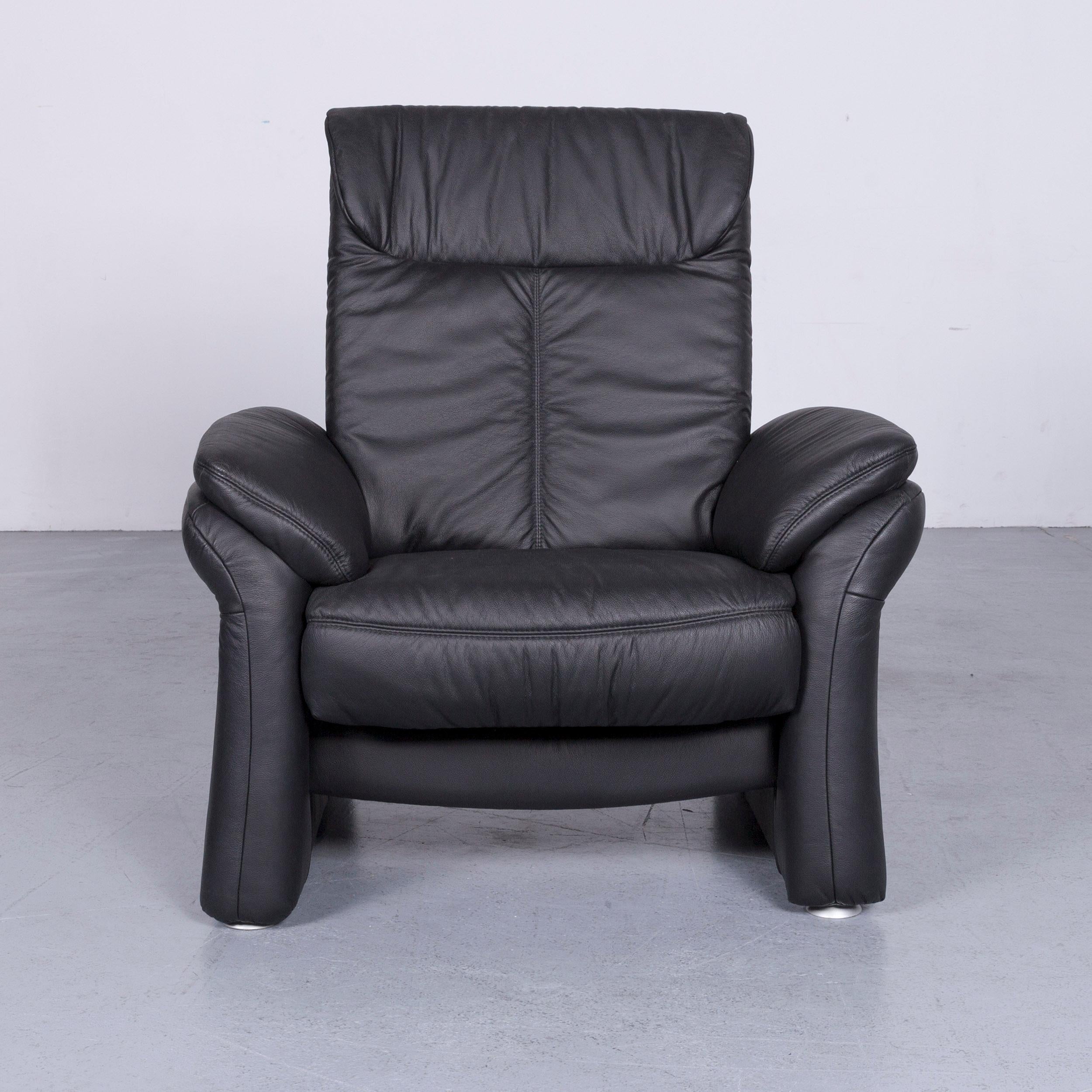 Casada Designer Leather Sofa Armchair Set Black Two-Seat Couch Recliner For Sale 10