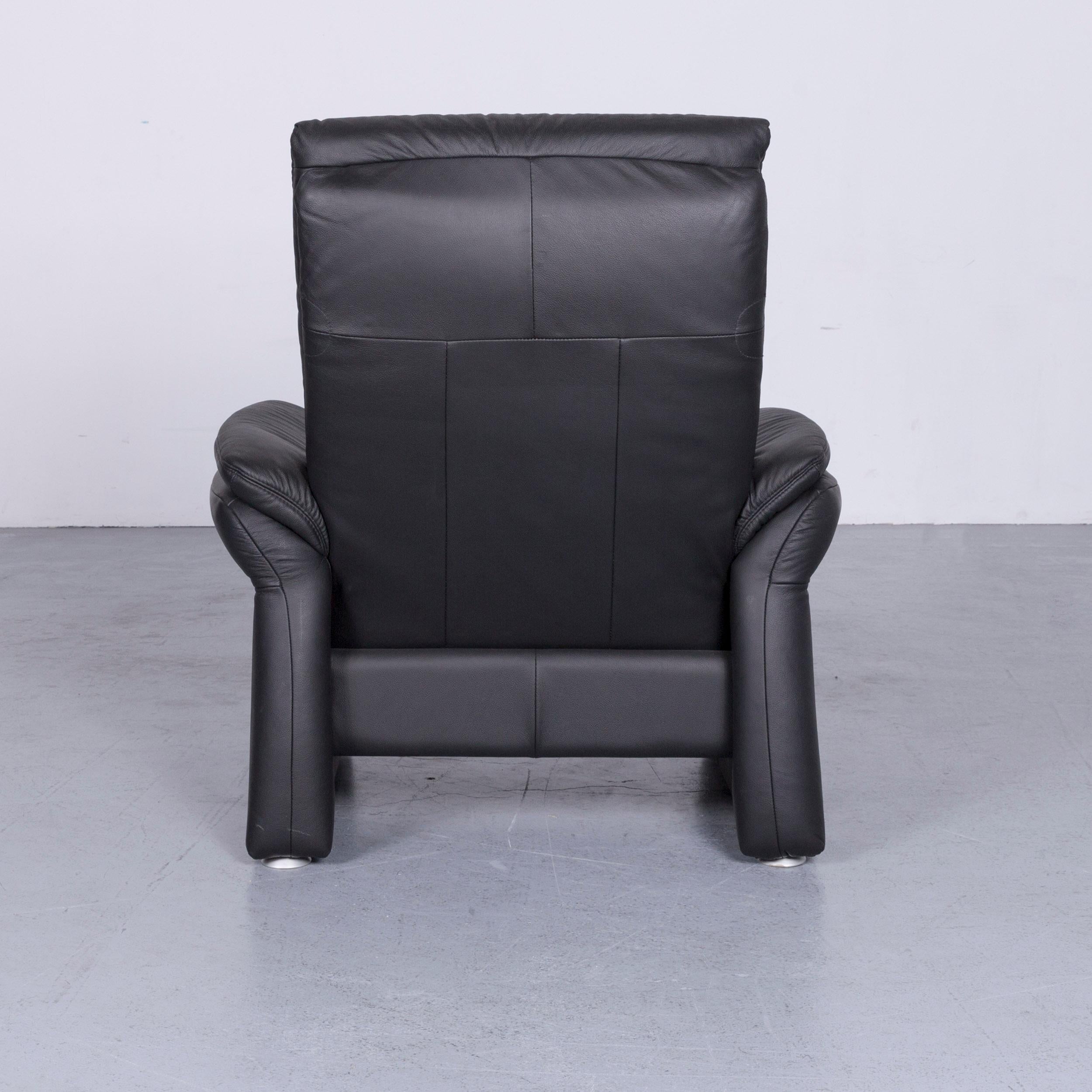 Casada Designer Leather Sofa Armchair Set Black Two-Seat Couch Recliner For Sale 15