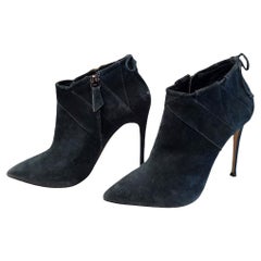 Casadei Ankle Boots in Petrol-Colored Suede