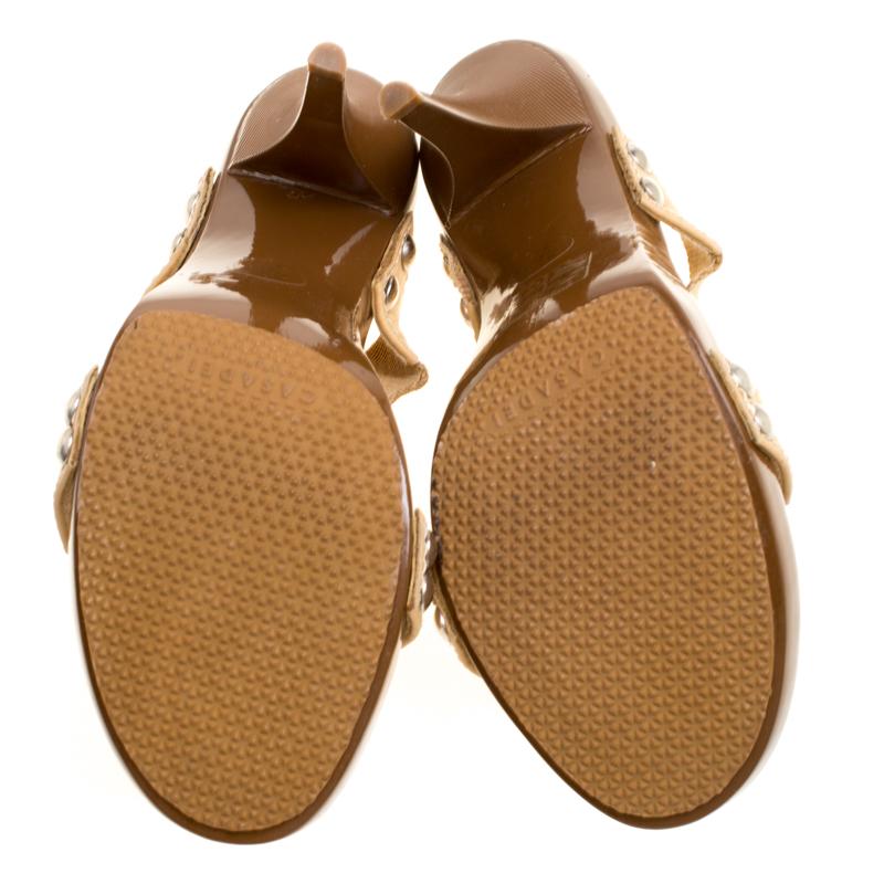 Casadei Beige Cotton Blend Slide Sandals Size 37.5 1