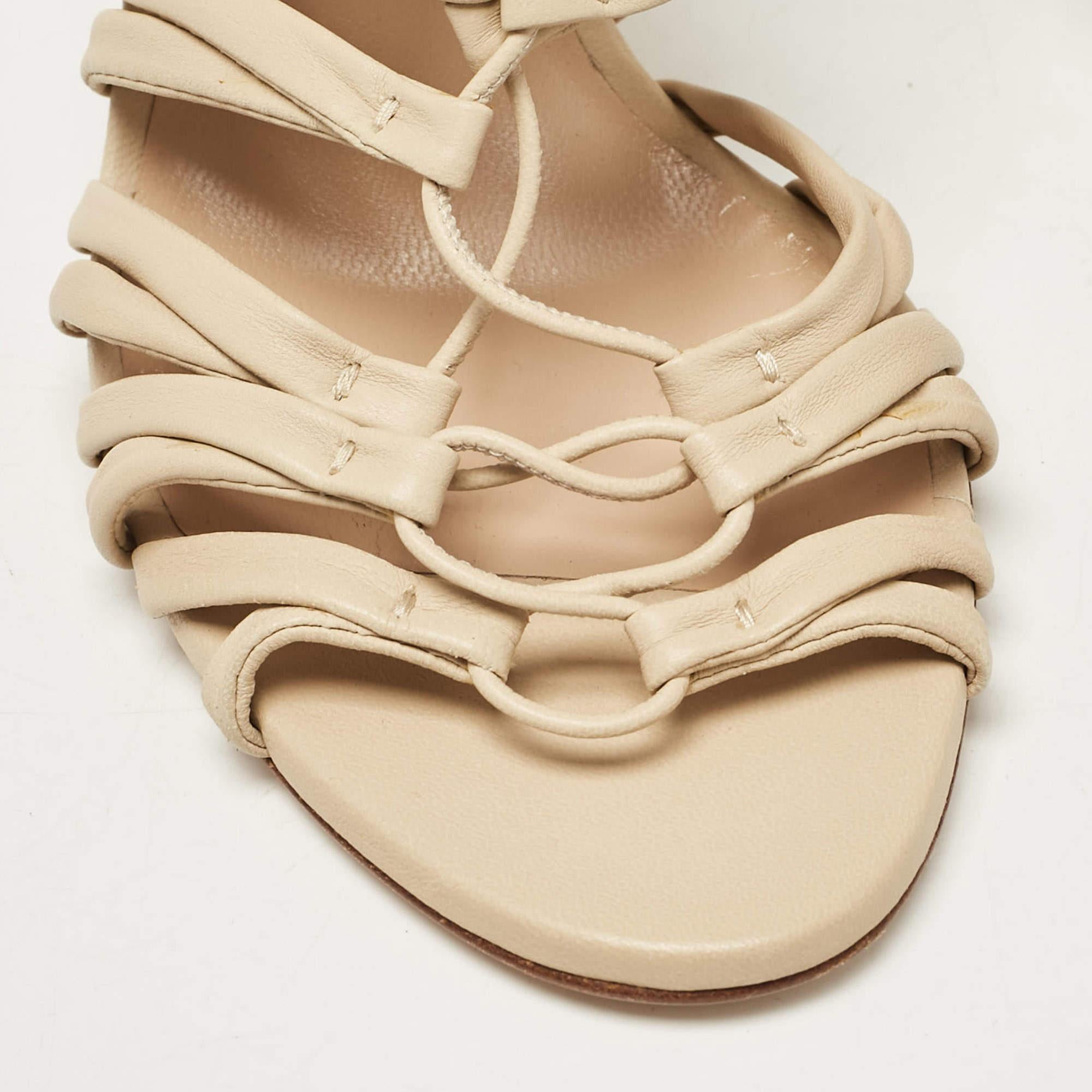 Casadei Sandali Valencia in pelle beige taglia 39 in vendita 2